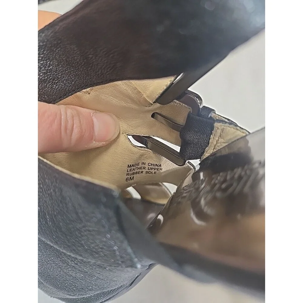 Michael Kors CHARCOAL‎ SOFT METALLIC LEATHER Open Toe Stiletto Heel Women's 6 M